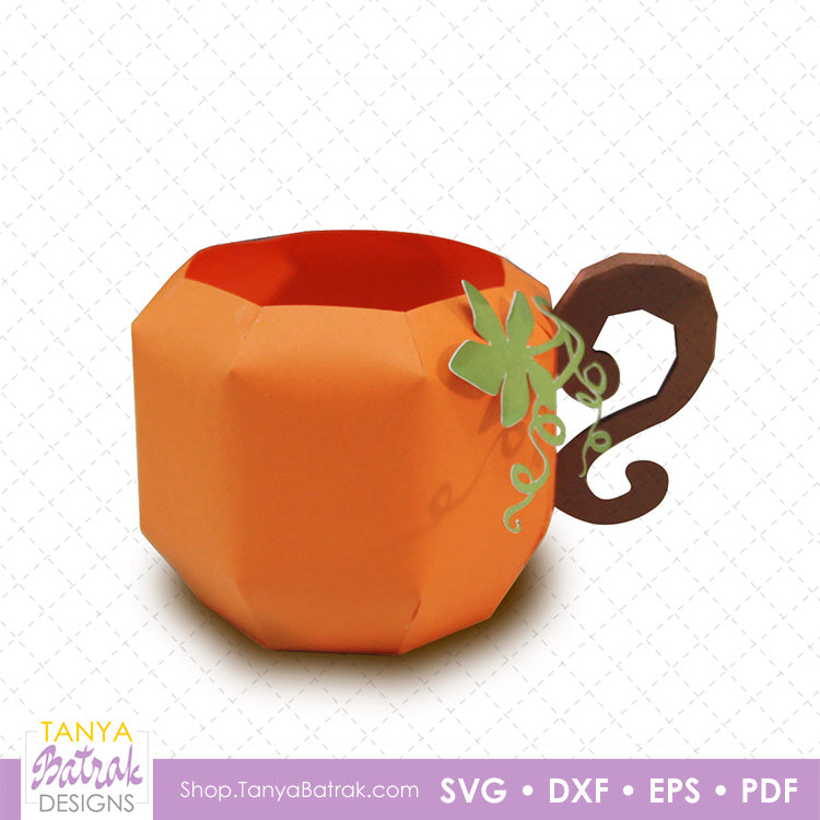 3D Paper Pumpkin Mug