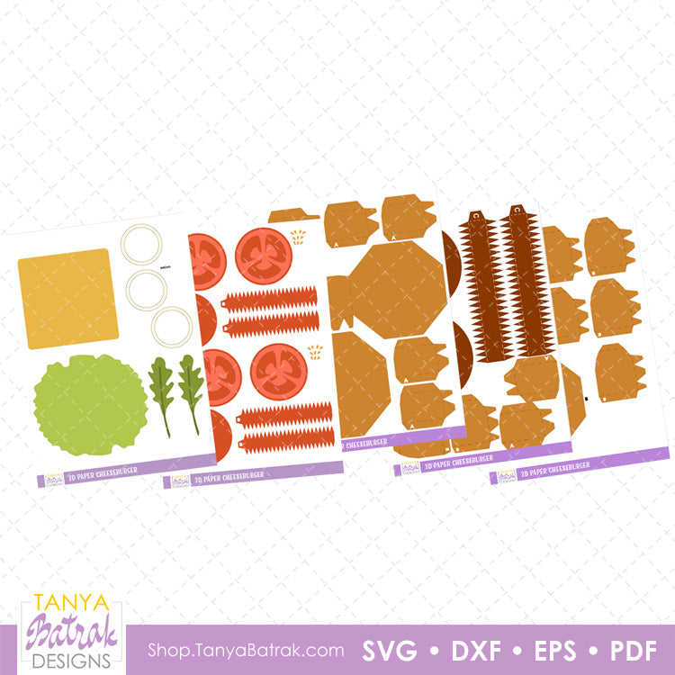 Printable Paper Cheeseburger