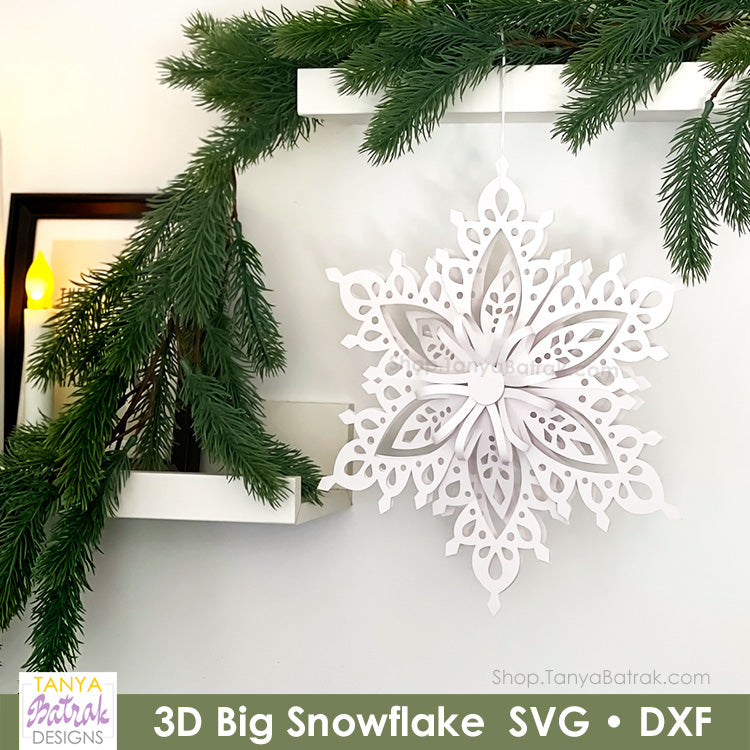 3D Big Paper Snowflake SVG