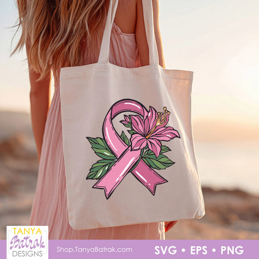 Awareness Ribbon with Flower