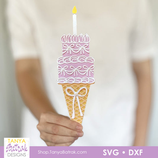 Ice Cream Cone Cake Card