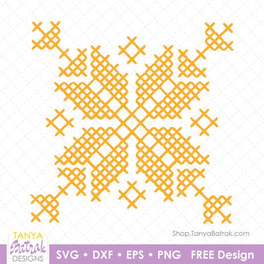 Cross Stitch Motif (Free SVG)