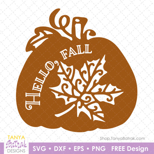 Hello Fall Pumpkin (Free SVG)