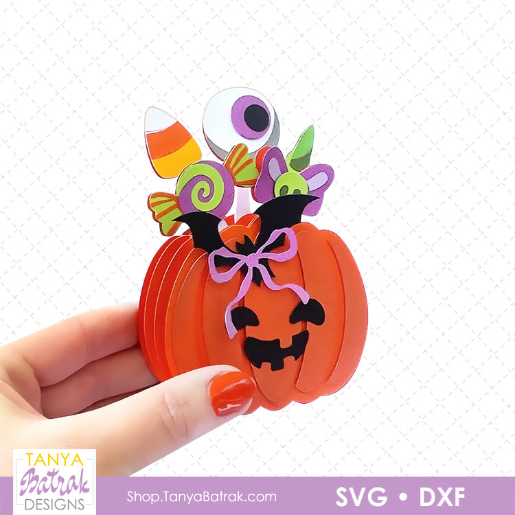 Halloween Pumpkin Box Card with Candies
