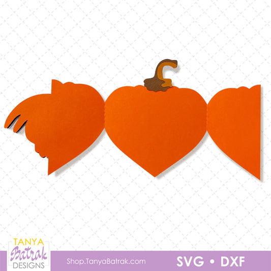 Halloween Pumpkin Heart Card with Skull and Cat