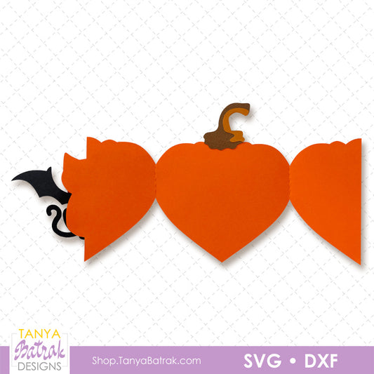 Halloween Pumpkin Heart Card with Cat