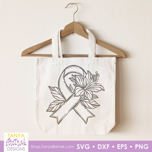 Awareness Ribbon with Flower