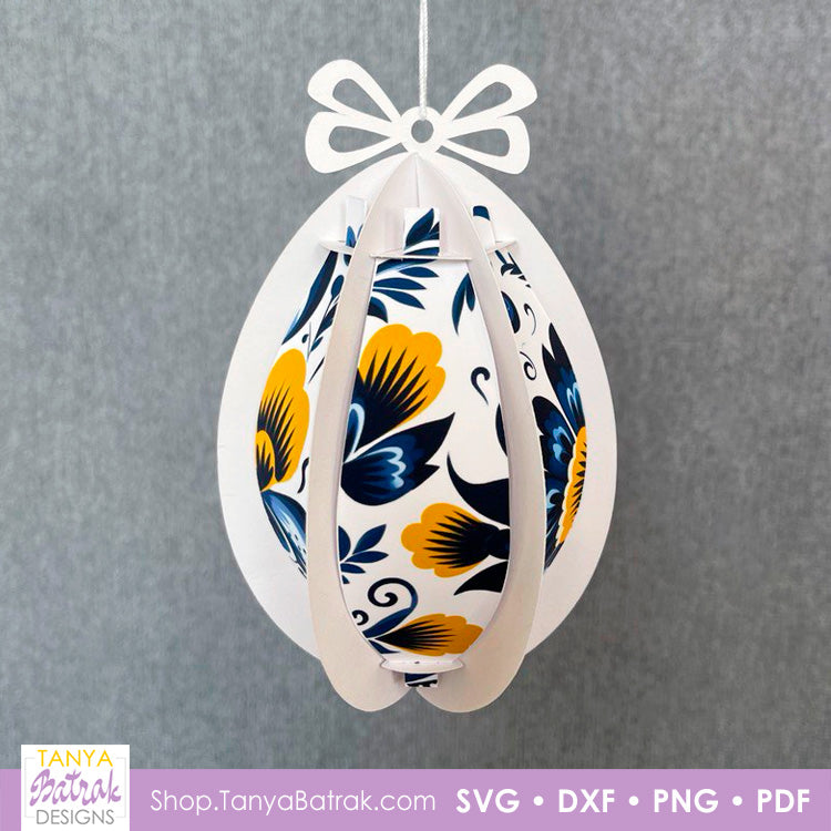 3D Easter egg with folk patterns