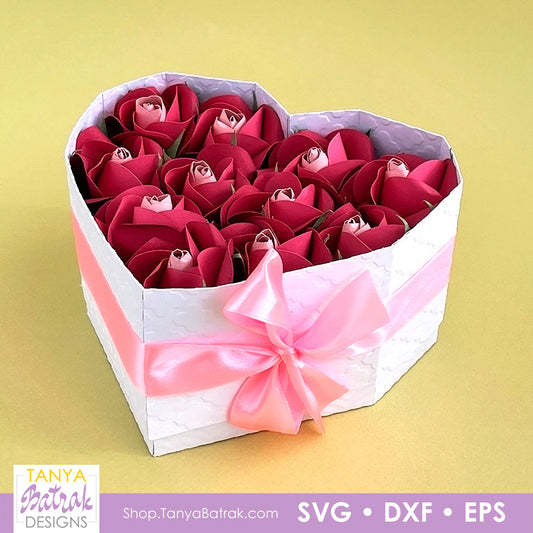 Heart Shaped Gift Box with 3D Roses