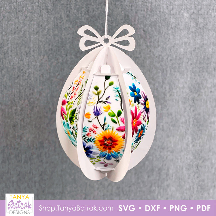 3D Easter Egg With Embroidered Patterns