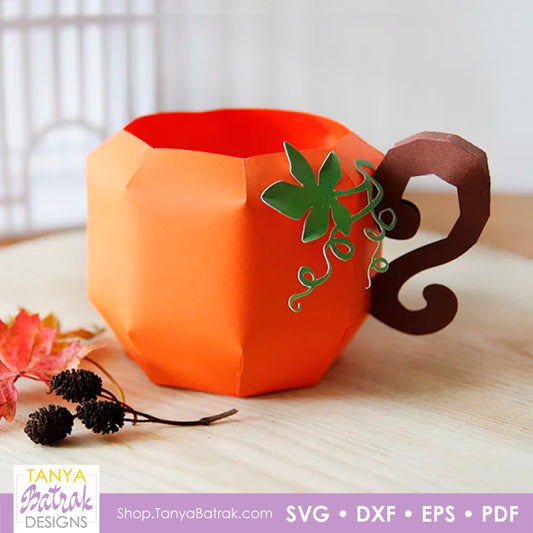 3D Paper Pumpkin Mug
