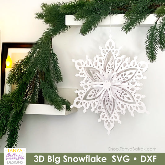 3D Big Paper Snowflake SVG