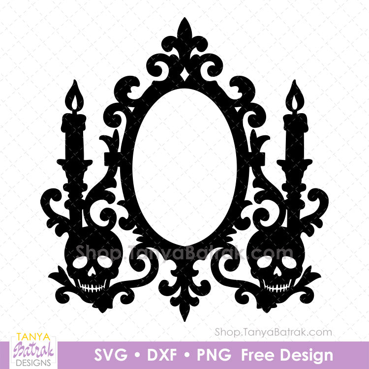Vintage mirror frame with Skulls