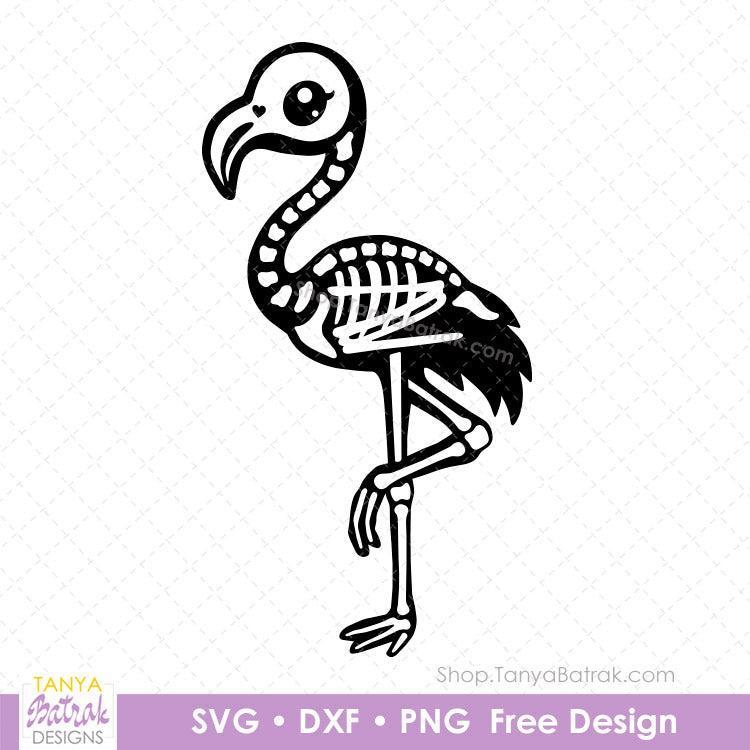 Skeleton Flamingo (Free SVG)