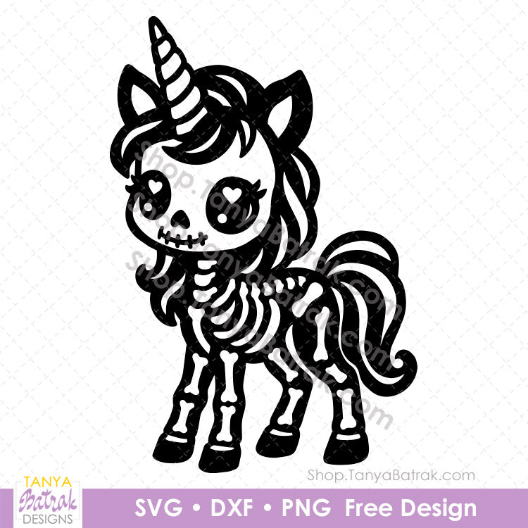 Skeleton Unicorn (Free SVG)