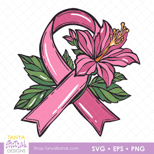 Awareness Ribbon with Flower