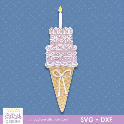 Ice Cream Cone Cake Card