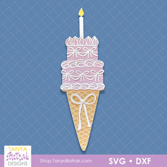 Ice Cream Cone Cake Card