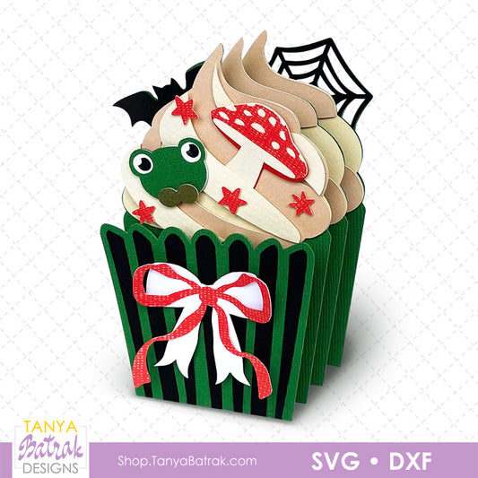 Cupcake Pop-Up Card - Frog and Mushroom