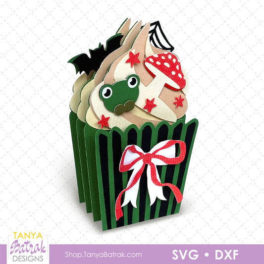 Cupcake Pop-Up Card - Frog and Mushroom