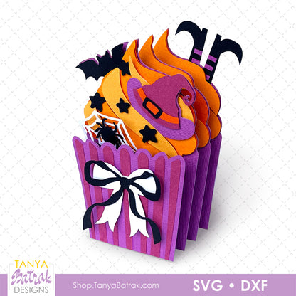 Cupcake Pop-Up Card with Witch Hat