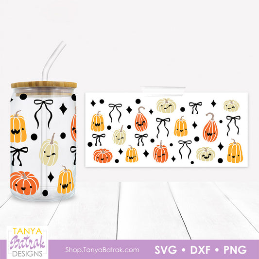 Halloween Pumpkins Glass Can Wrap