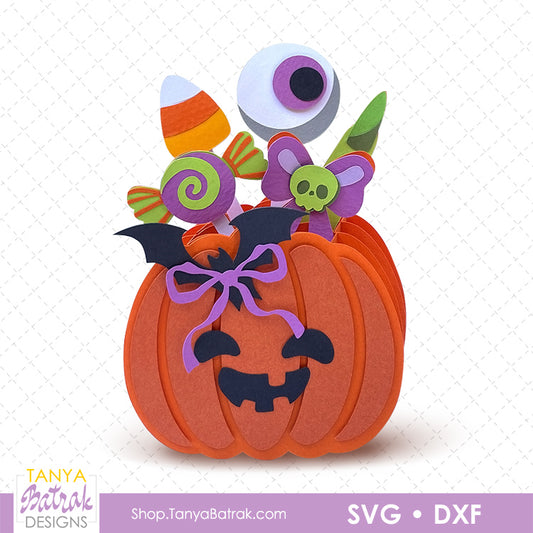 Halloween Pumpkin Box Card with Candies