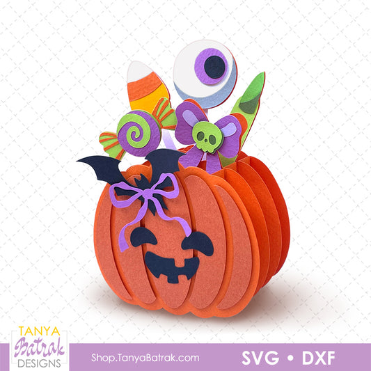 Halloween Pumpkin Box Card with Candies