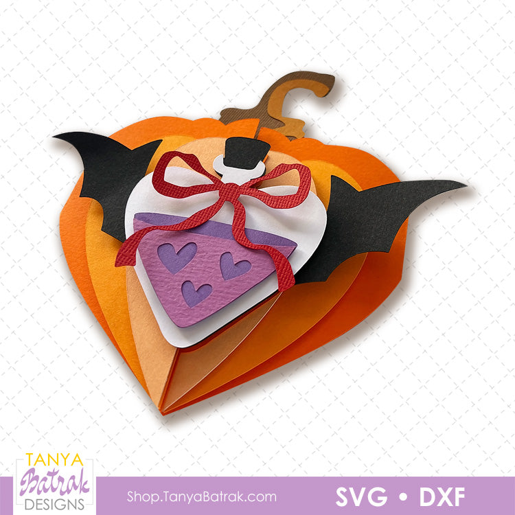 Halloween Pumpkin Heart Card With Potion