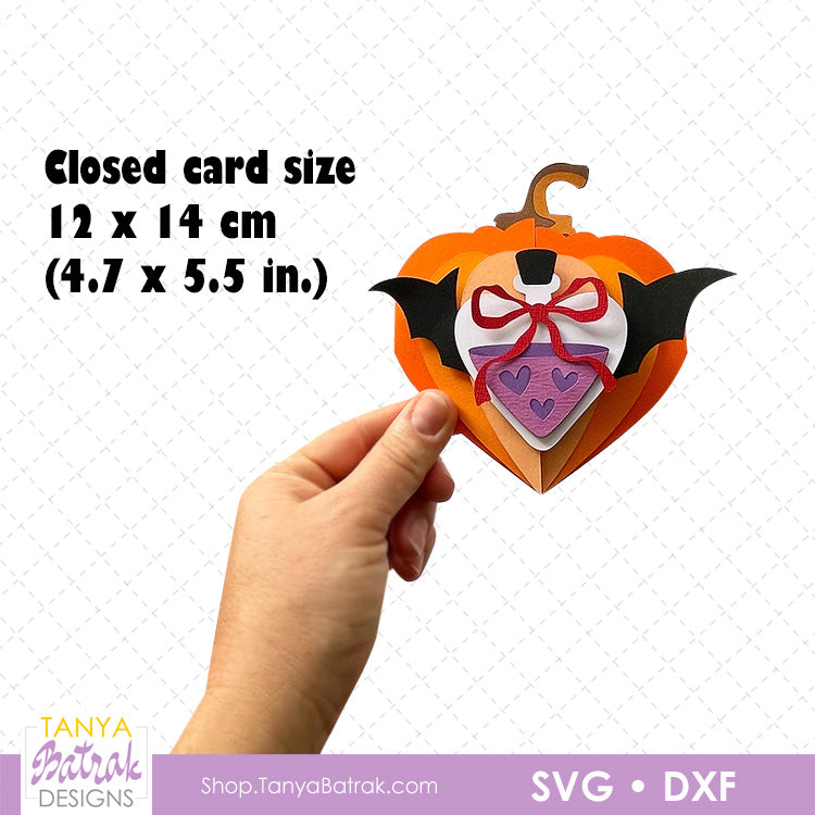 Halloween Pumpkin Heart Card With Potion
