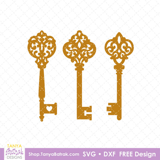 Vintage Key Set (Free SVG)