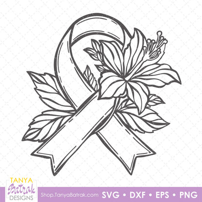 Awareness Ribbon with Flower