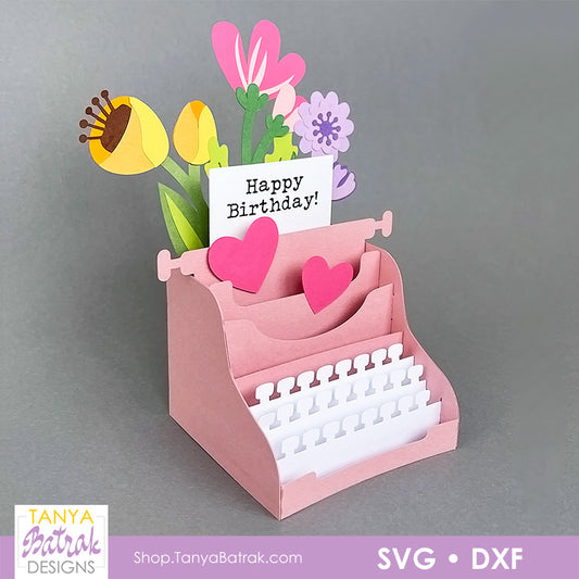 Typewriter Box Card