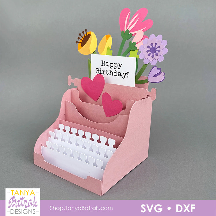 Typewriter Box Card